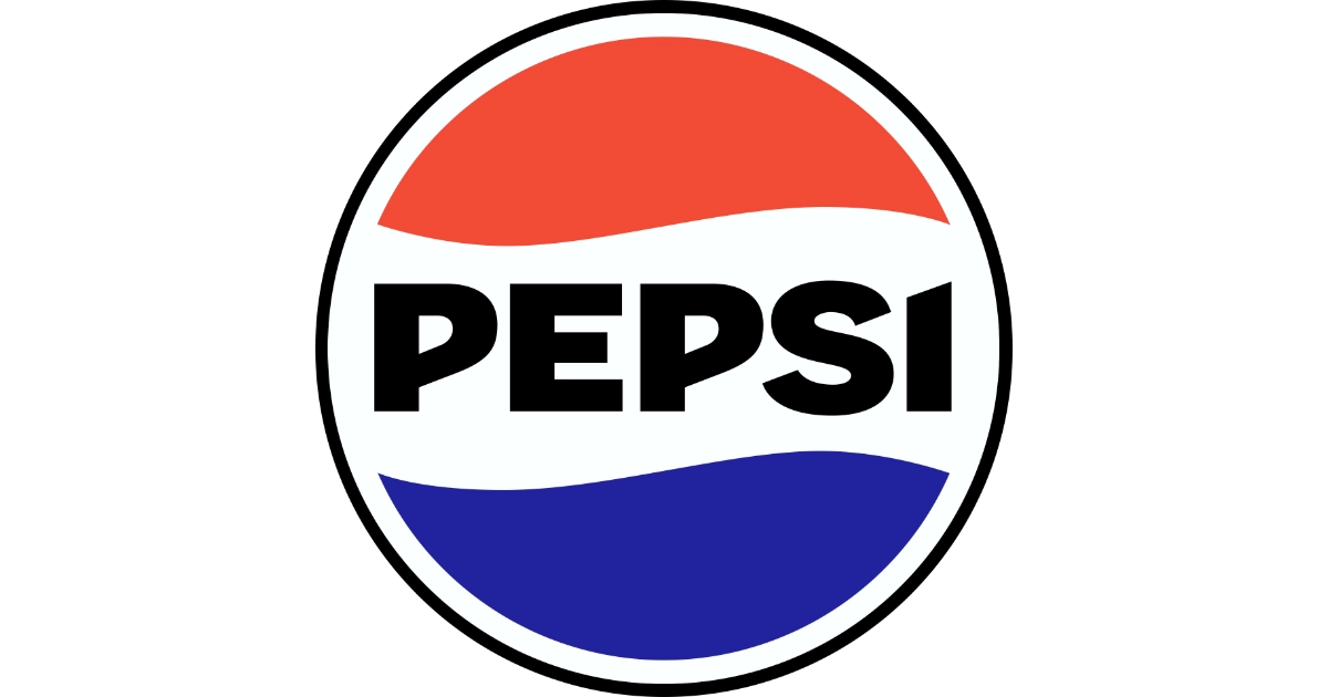 PepsiCo Pepsi logo, red white and blue globe with black wordmark