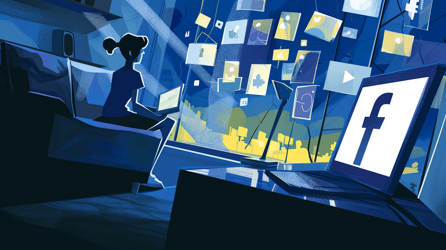 Woman Immeresed In Facebook