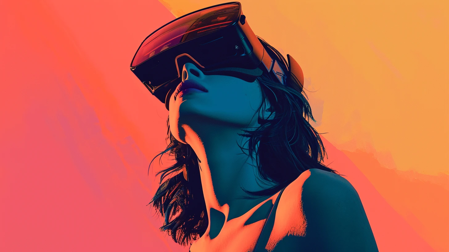 Woman Immersed In META VR
