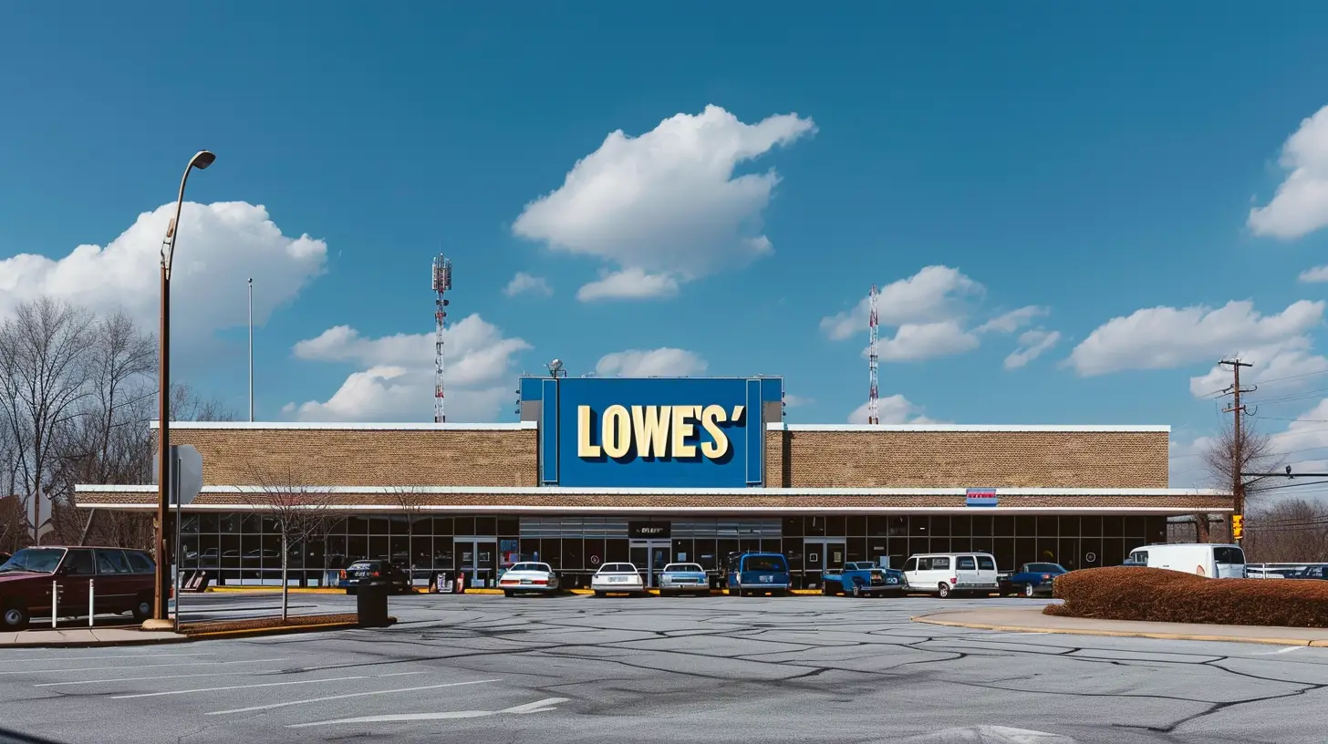 A Lowes Hardware Store It Says LOWES 1970s