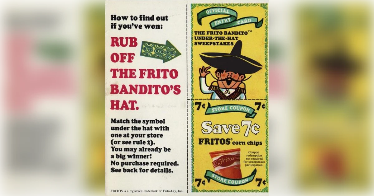 Fritos Fritos Vintage Ad Rub Off The Frito Bandito Hat