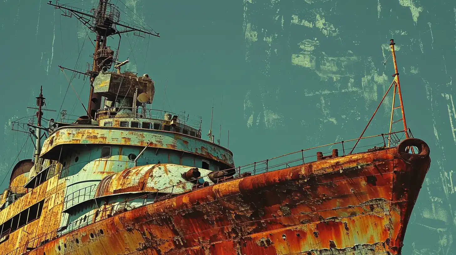 © History Oasis A Rusted Soviet Union War Ship