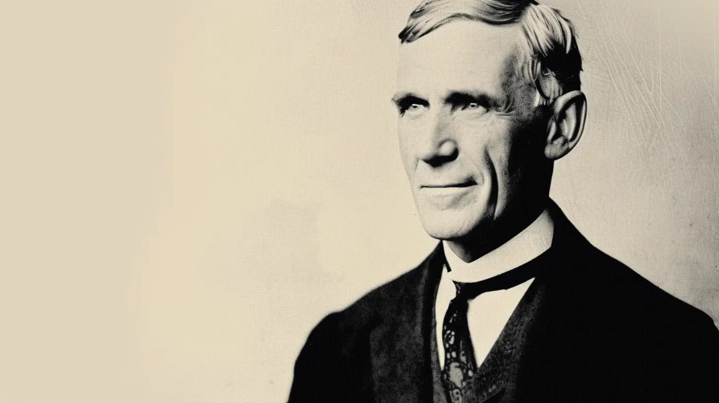 Henry Ford portrait © History Oasis Henry Ford sepia portrait in dark suit and bow tie