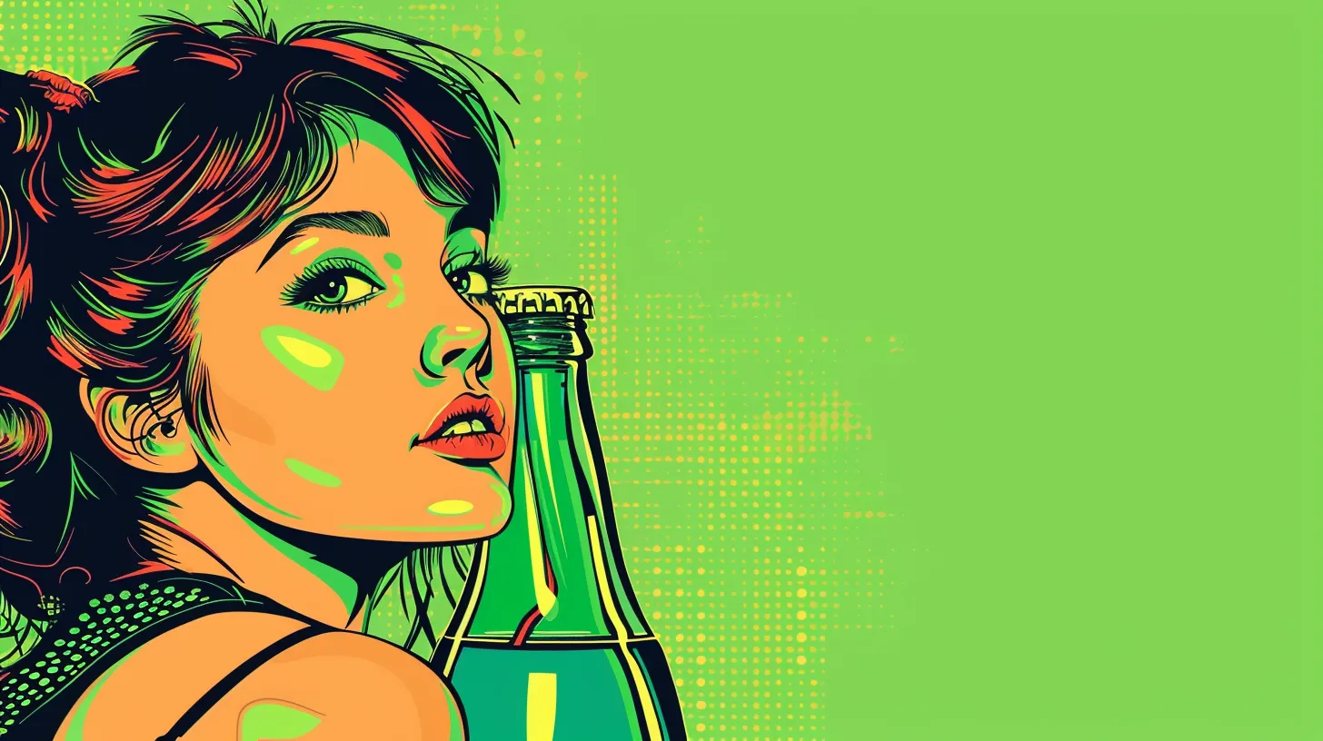 Green Soda Bottle Hyped Up On Caffeine