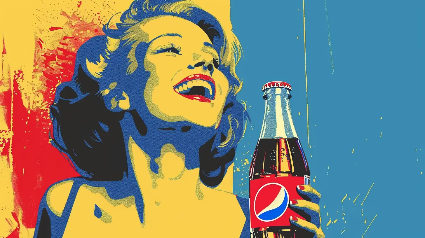 Pepsi Soda Bottle Happy Hot Woman 1980s