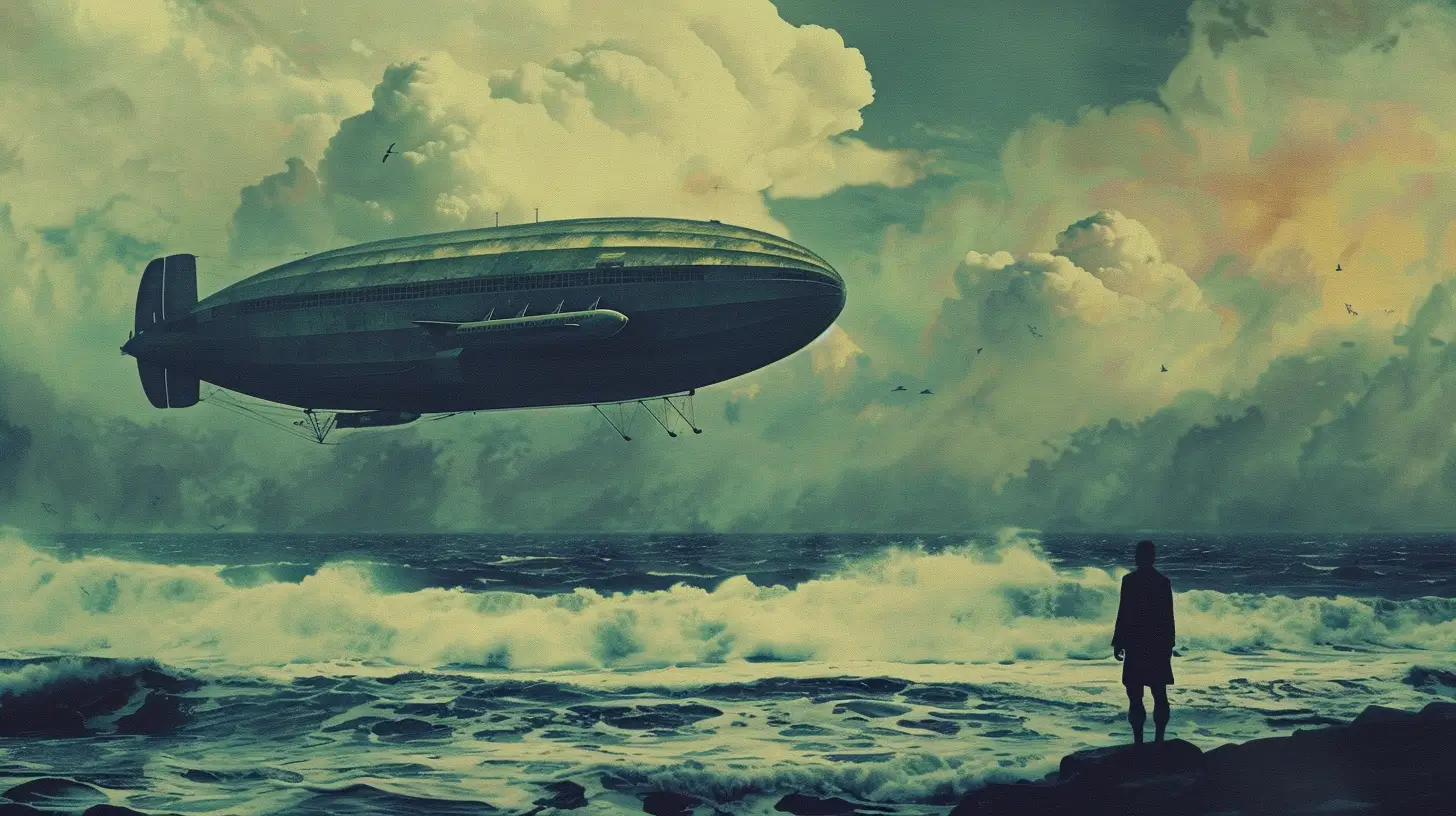 © History Oasis Airship Over The Pacific Ocean