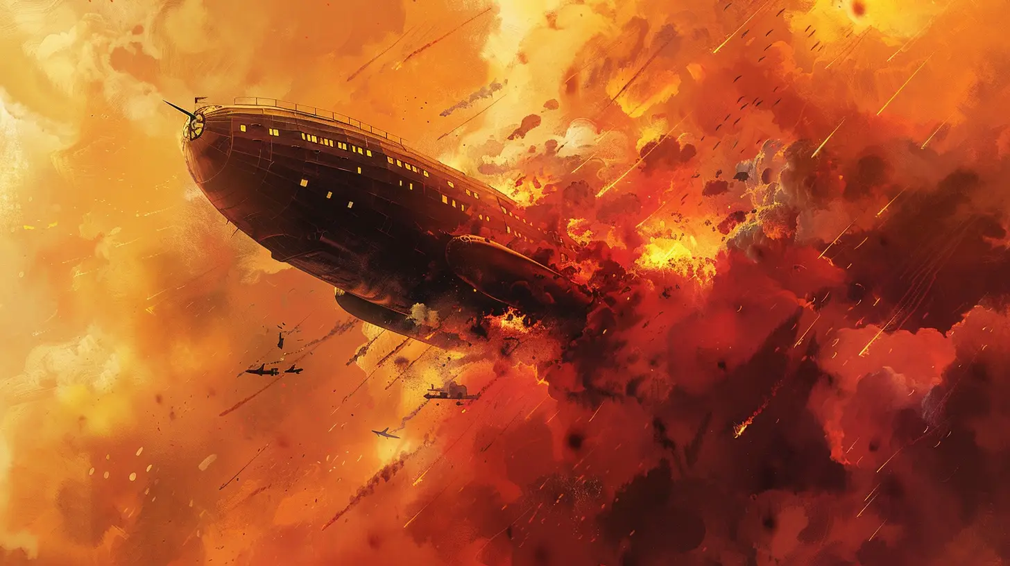 © History Oasis An Exploding Airship 1930s