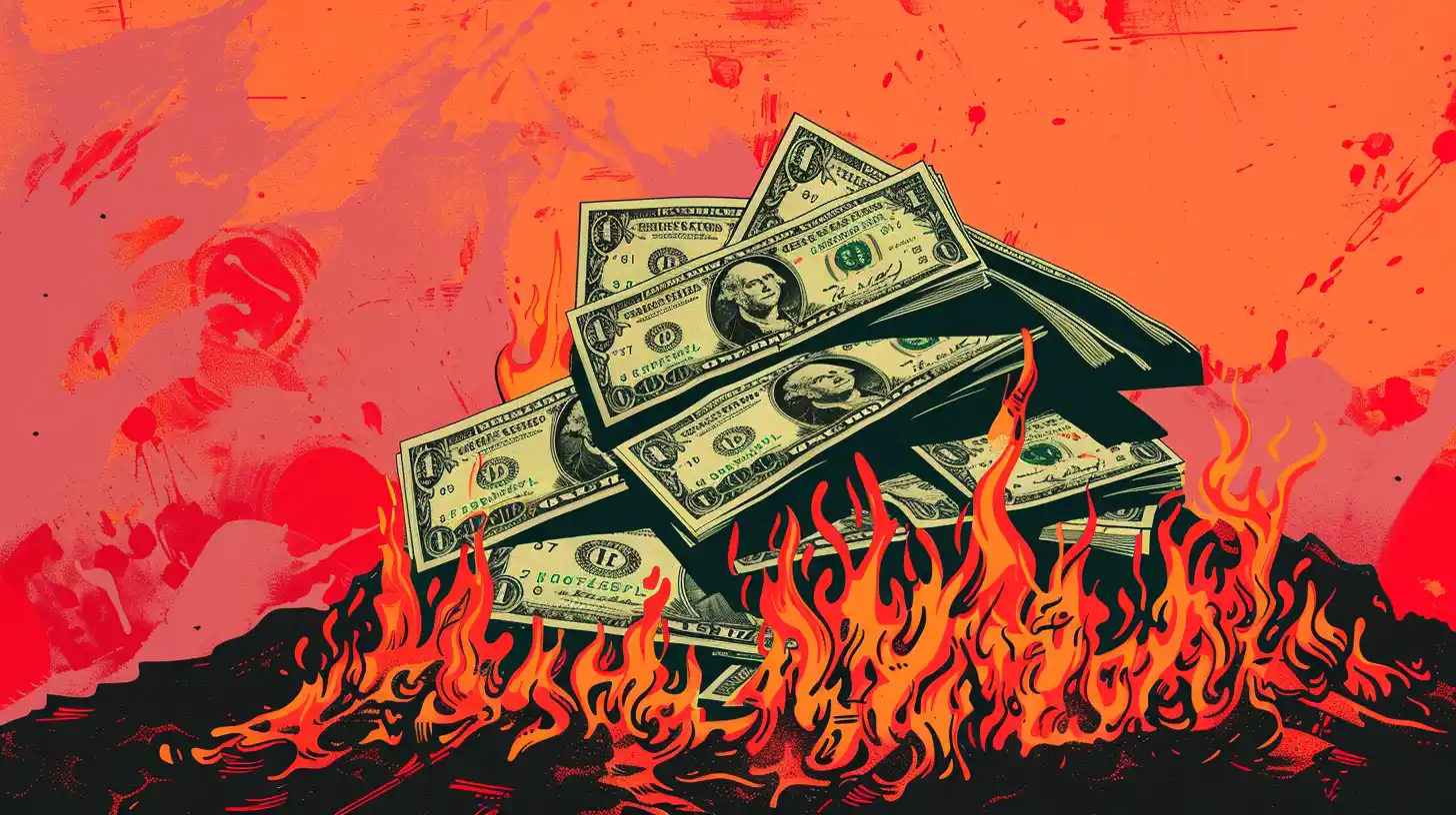 © History Oasis Burning Cash In A Bonfire