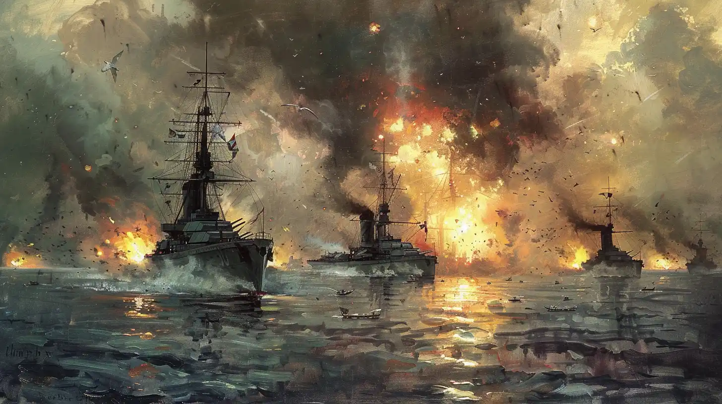 Warship Battle In The Port Of Veracruz
