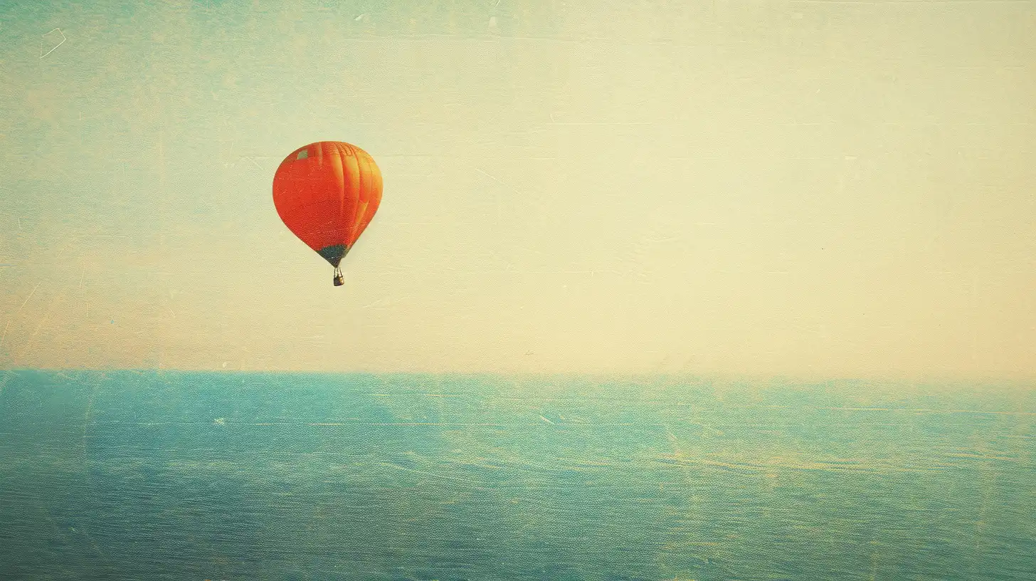 Hot Air Balloon Flying Over The English Channel