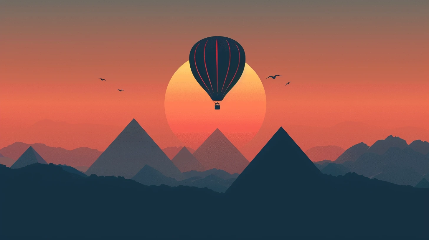 © History Oasis Hot Air Balloon Great Pyramids In Egypt