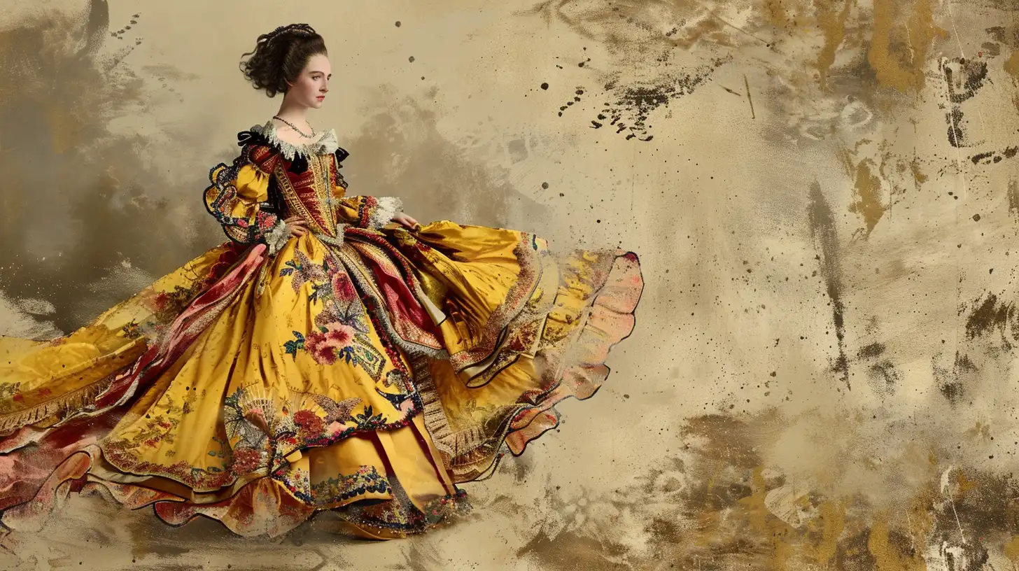 Woman Rococo Fashion Era Dress