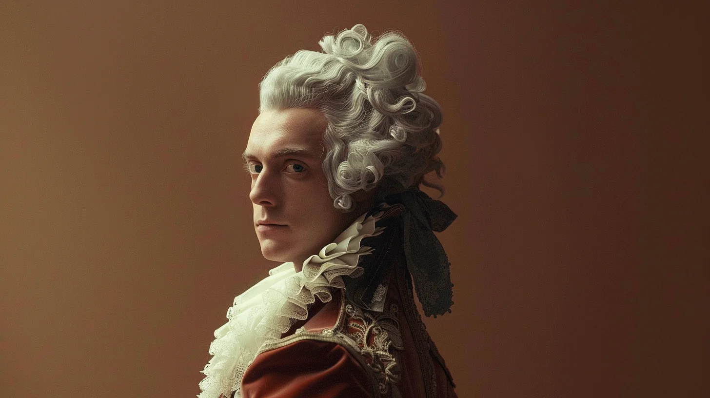 French Man Powdered Wig Rococo Fashion Era