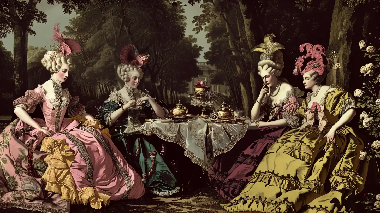 The French Aristocracy Rococo Fashion Era