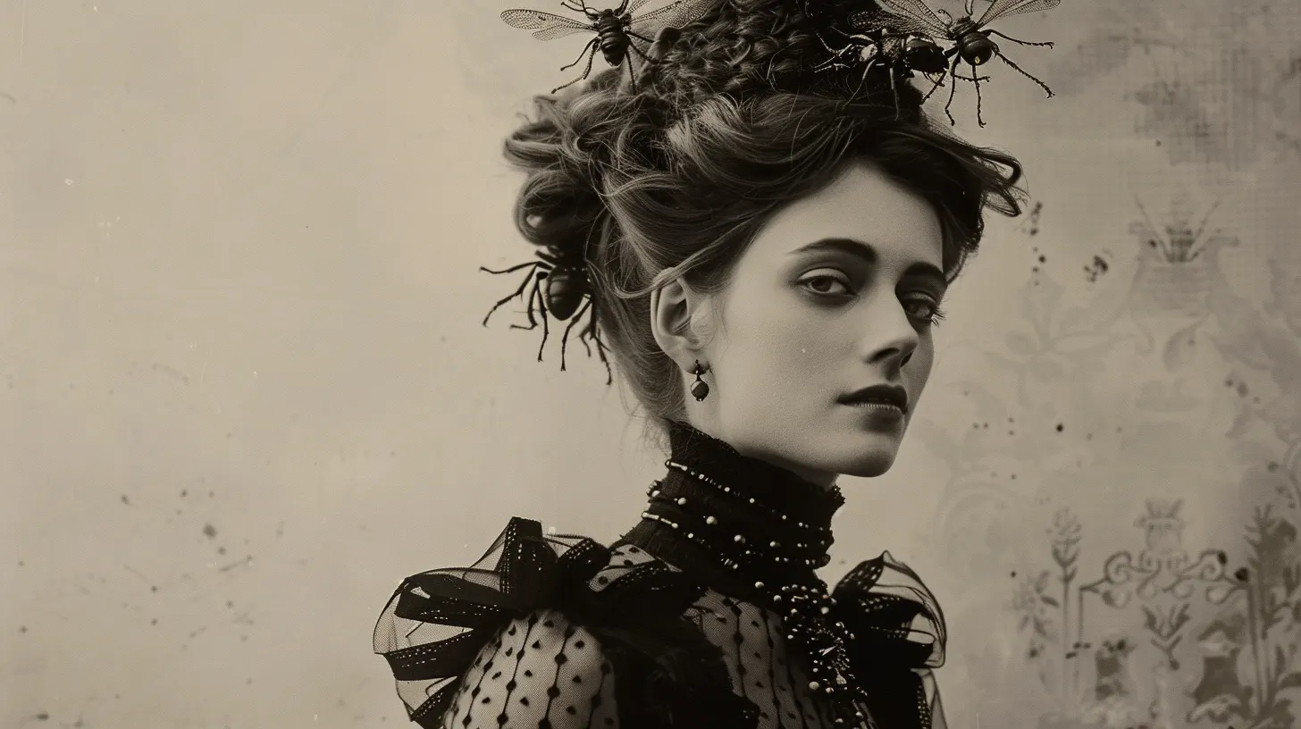 Victorian Era Wearing Live Beetles