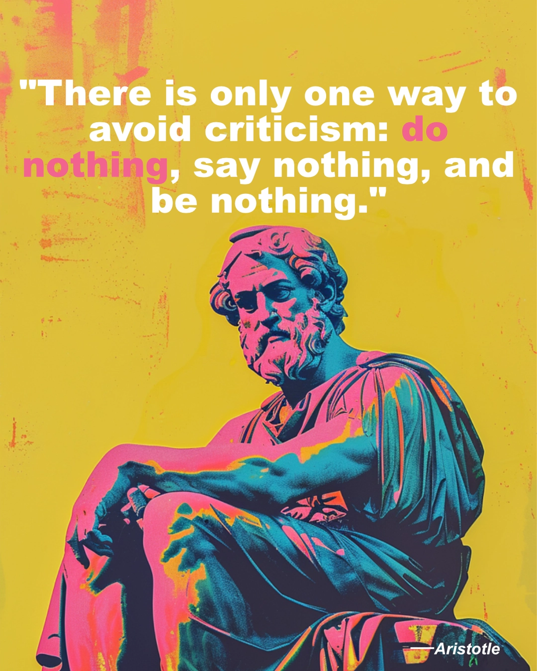 Seated Aristotle statue illustration © History Oasis Pop art illustration of a seated Aristotle statue in robes