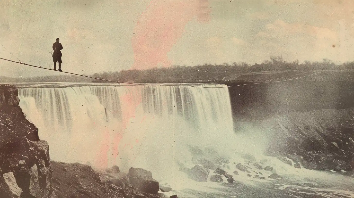 Charles Blondins Tightrope Walk Across Niagara Falls