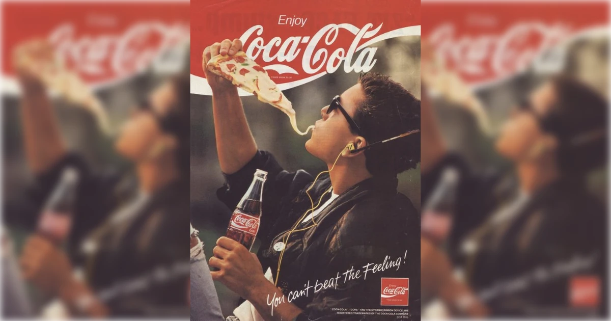 The Coca-Cola Company You Can't Beat the Feeling Coke ad with pizza slice
