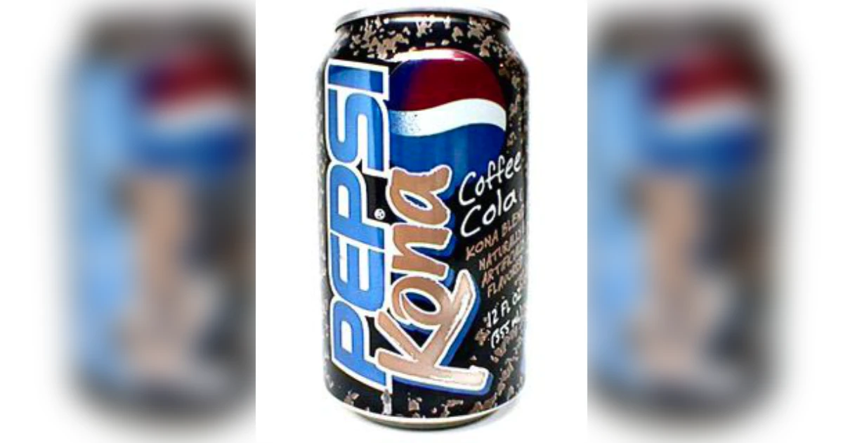 PepsiCo Pepsi Kona coffee cola can, 12-ounce black and blue design