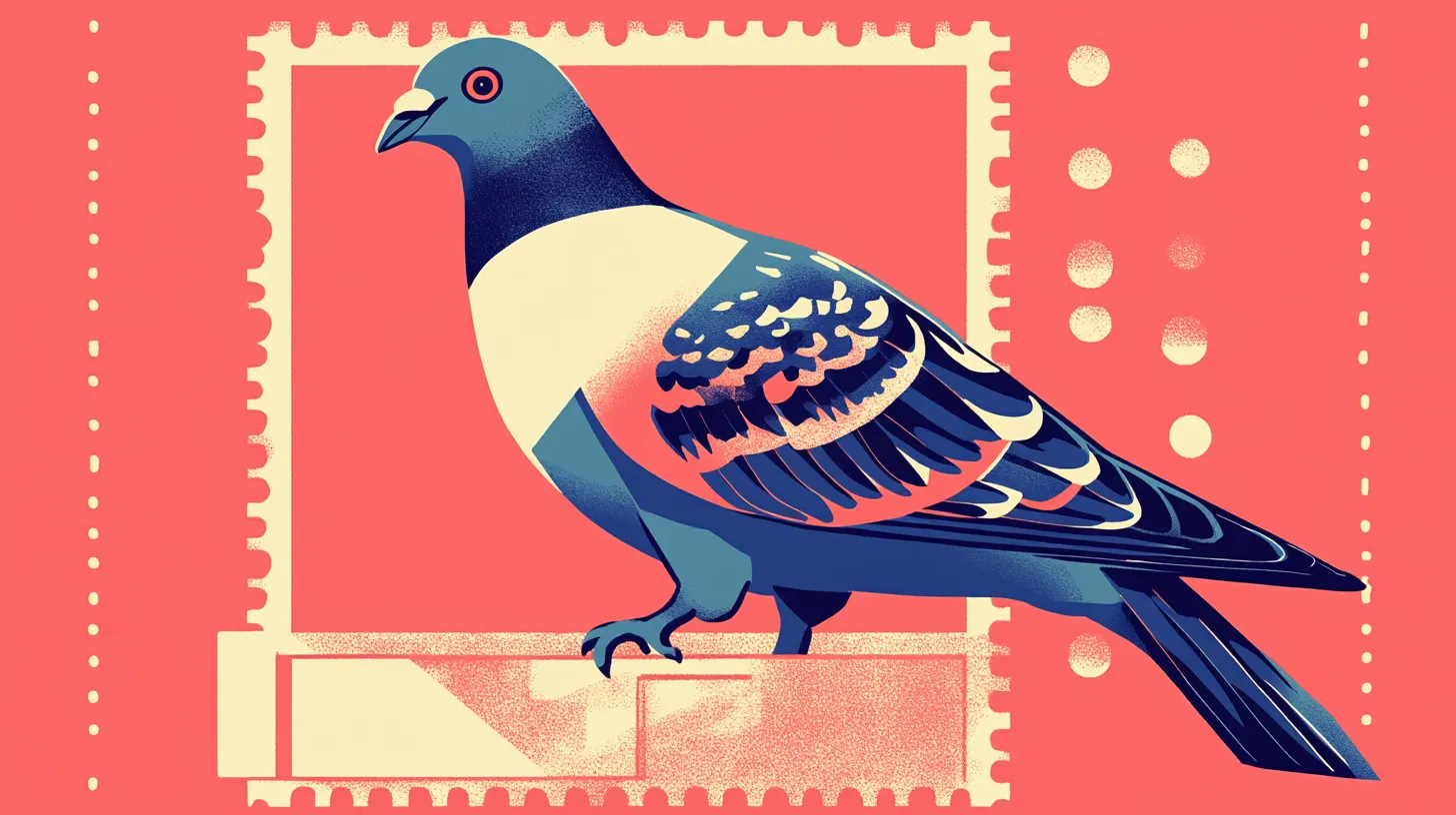 Carrier Pigeon On A Stamp
