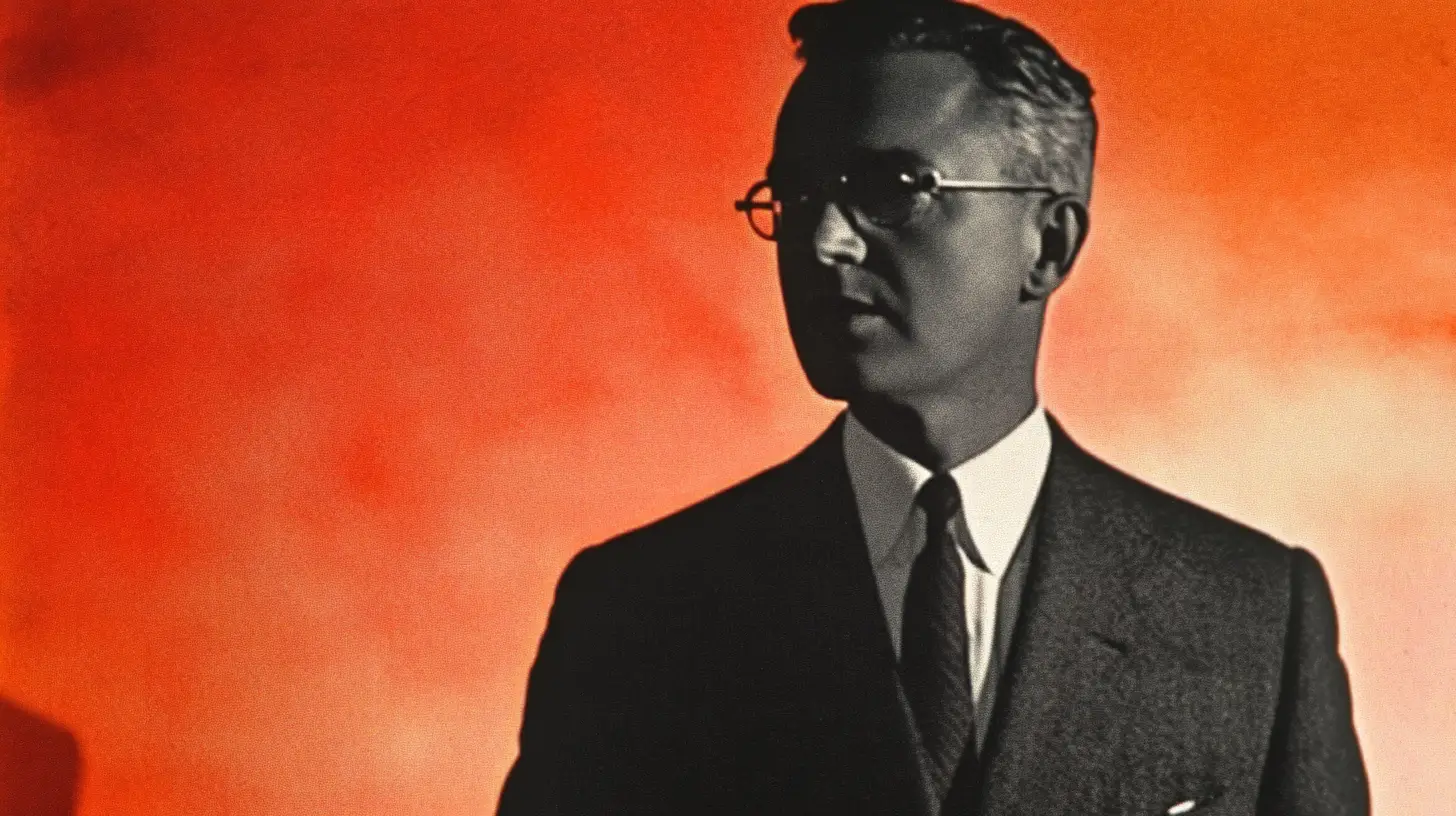 Otto Young Schnering portrait in a suit and round glasses