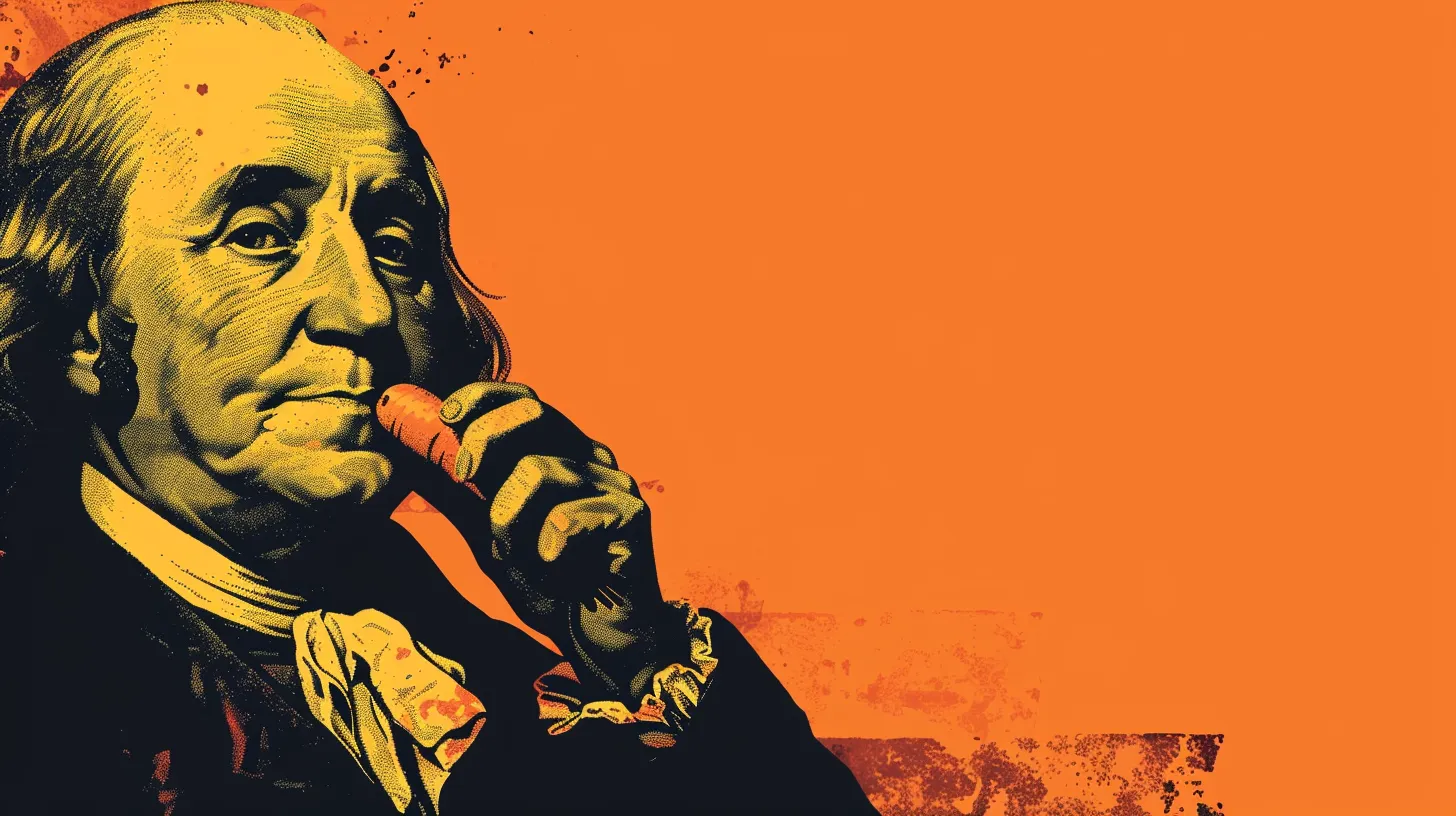 Benjamin Franklin Eating A Carot
