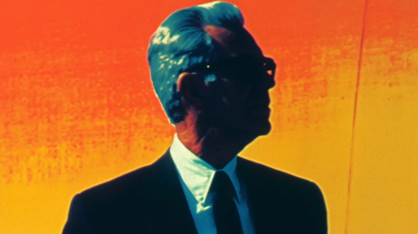 Card Walker, who started in Disney's mailroom in 1938 and ran the company from 1976 to 1983 © History Oasis Card Walker in silhouette, the Disney CEO who opened EPCOT, turned away against an orange gradient