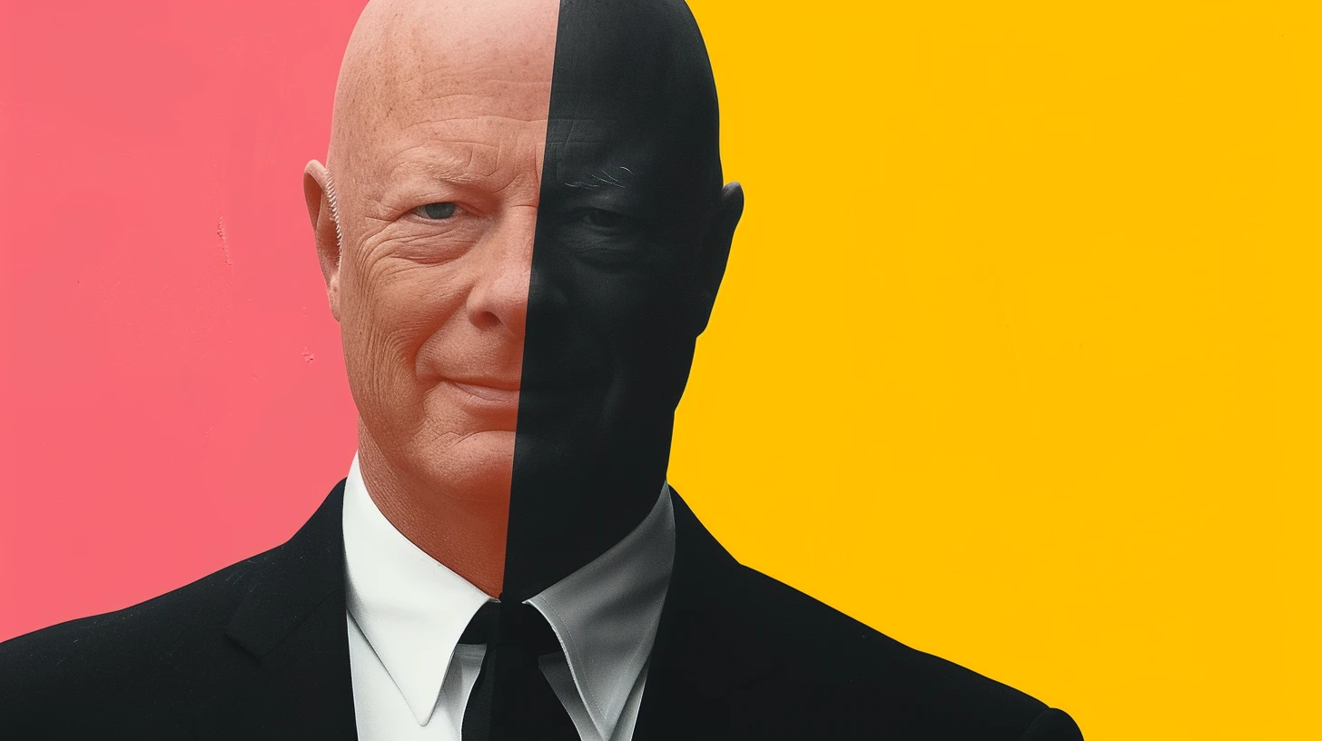 Bob Chapek, whose thirty-three months as chief executive ended at a Sunday-night board meeting © History Oasis Bob Chapek portrait with his face split half-lit and half-shadow, the Disney CEO ousted in 2022
