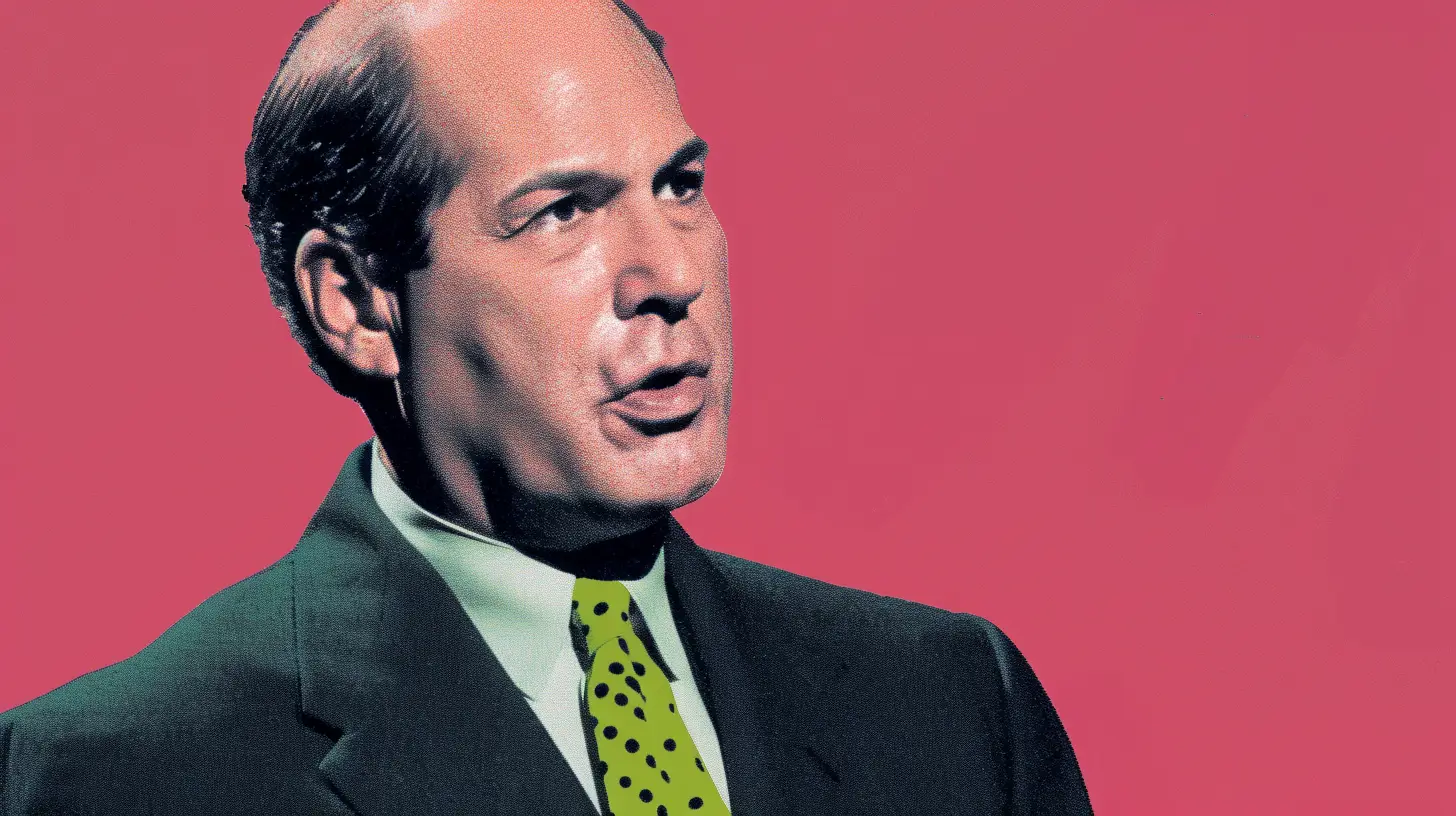 Michael Eisner, Disney's chief executive for twenty-one years and the architect of the Disney Renaissance © History Oasis Michael Eisner portrait, the Disney CEO of the 1990s mid-sentence in a dark suit and green polka-dot tie