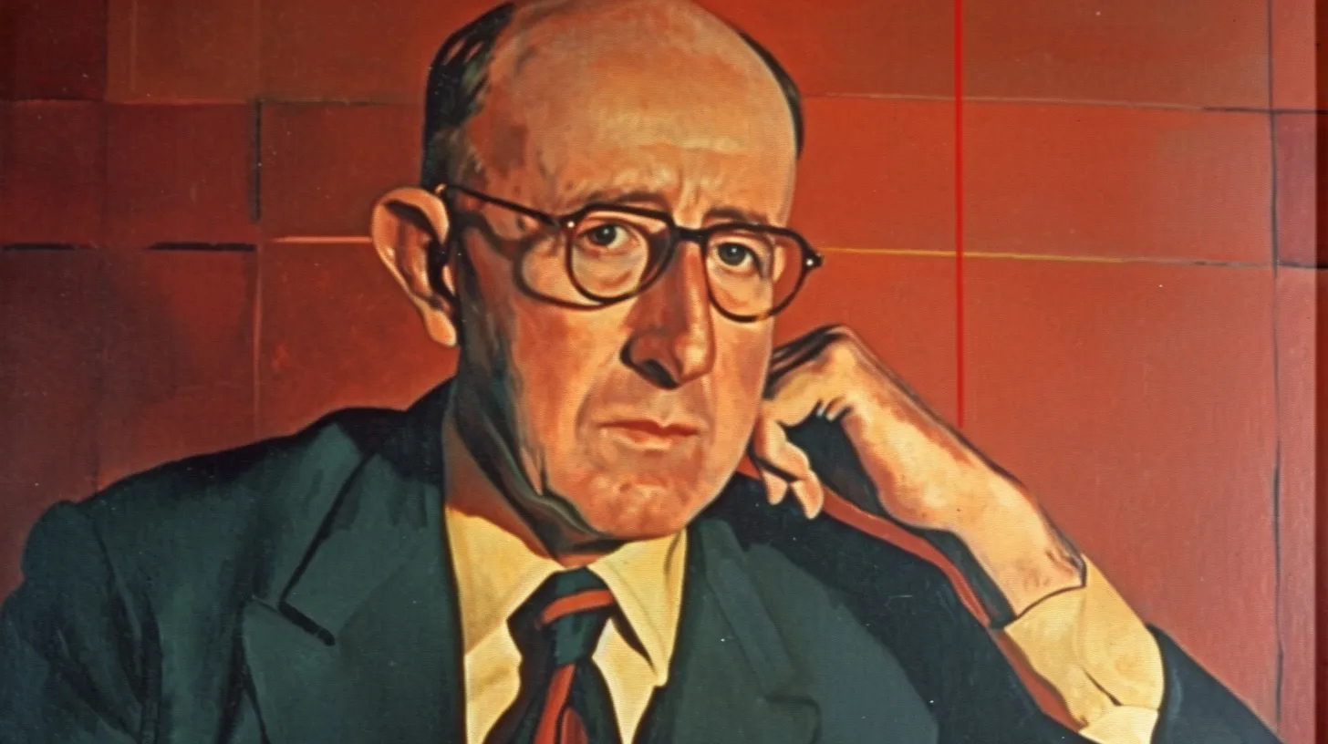 William Allen, the company lawyer who ran Boeing for 23 years and bet it on the jet age © History Oasis William Allen resting his head on one hand, in horn-rimmed glasses against a red panelled wall