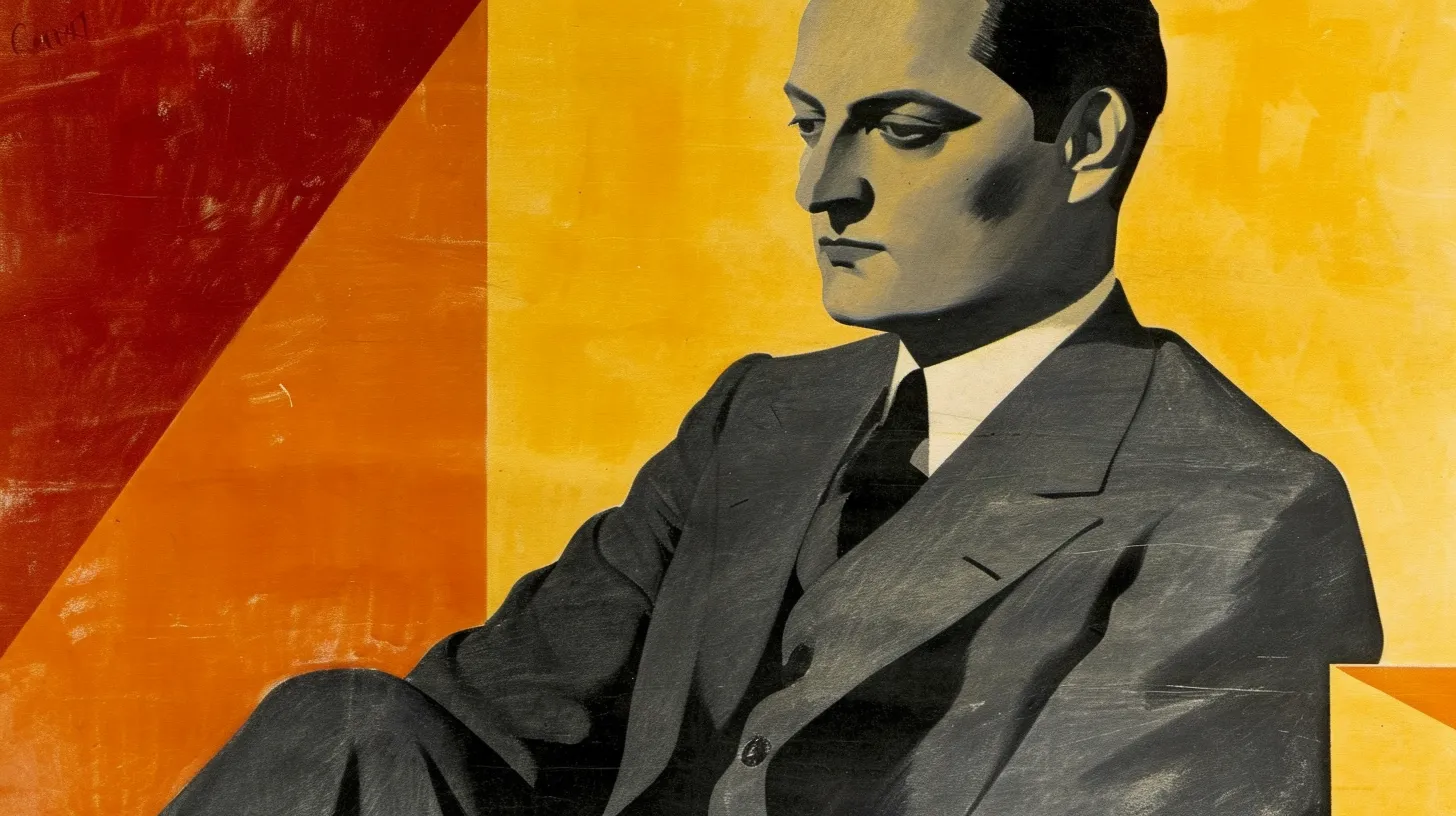 Clairmont Egtvedt, who ran Boeing twice and chaired it for 27 years © History Oasis Clairmont Egtvedt seated in a grey double-breasted suit against diagonal blocks of red, orange and yellow