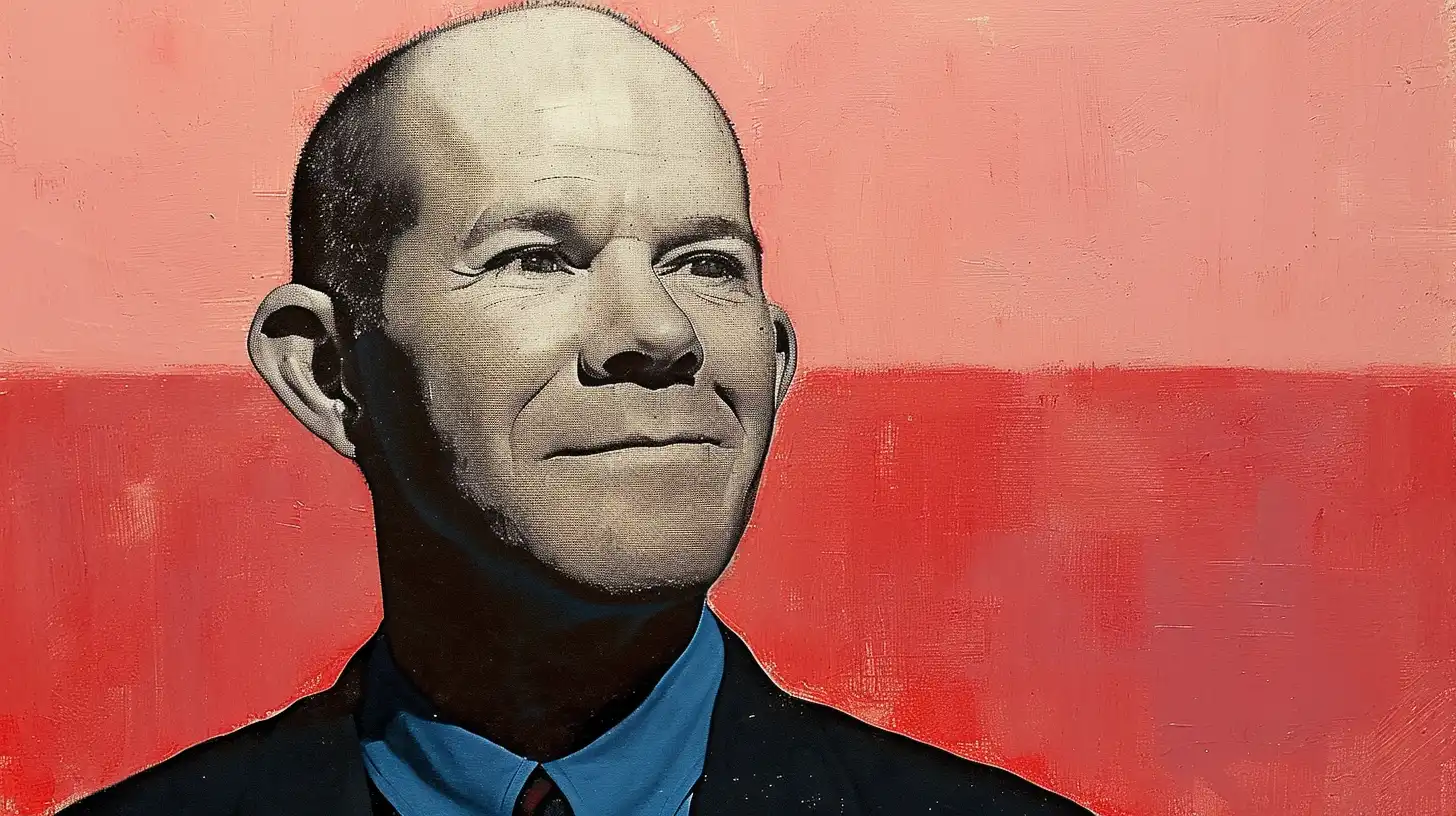 Dave Calhoun, who took over Boeing in January 2020 and left in the wake of the door-plug blowout © History Oasis Dave Calhoun in a dark suit and blue shirt against two horizontal bands of red and coral