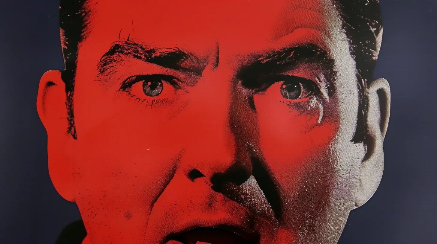 Steve Easterbrook screenprint portrait © History Oasis Steve Easterbrook close-up portrait in red screenprint style