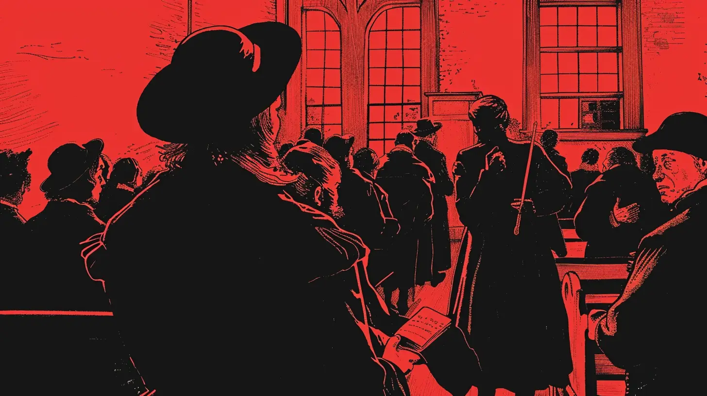 Puritans Worshiping At Church