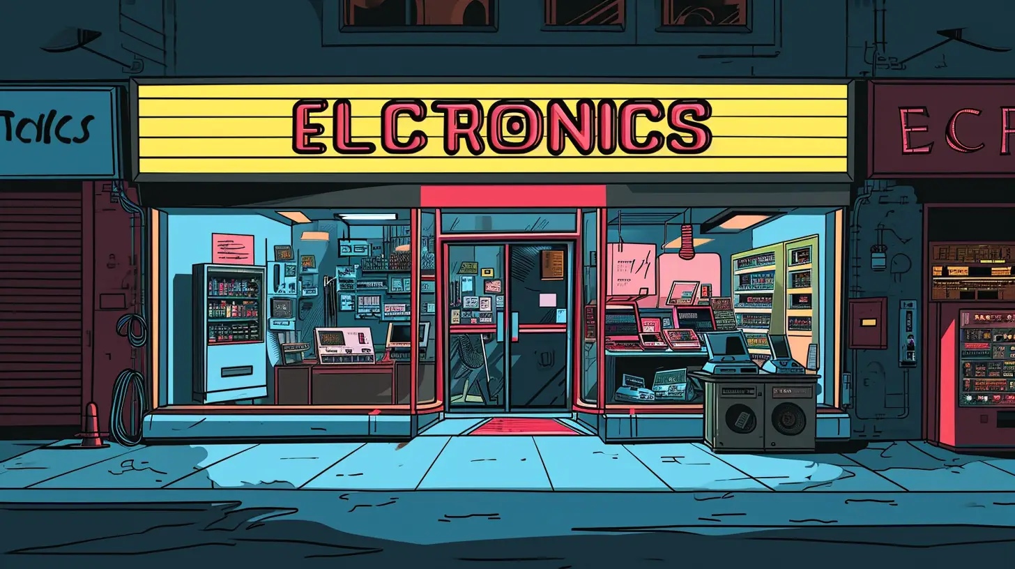 © History Oasis An Electronic Store That Says ELECTRONICS 1980s
