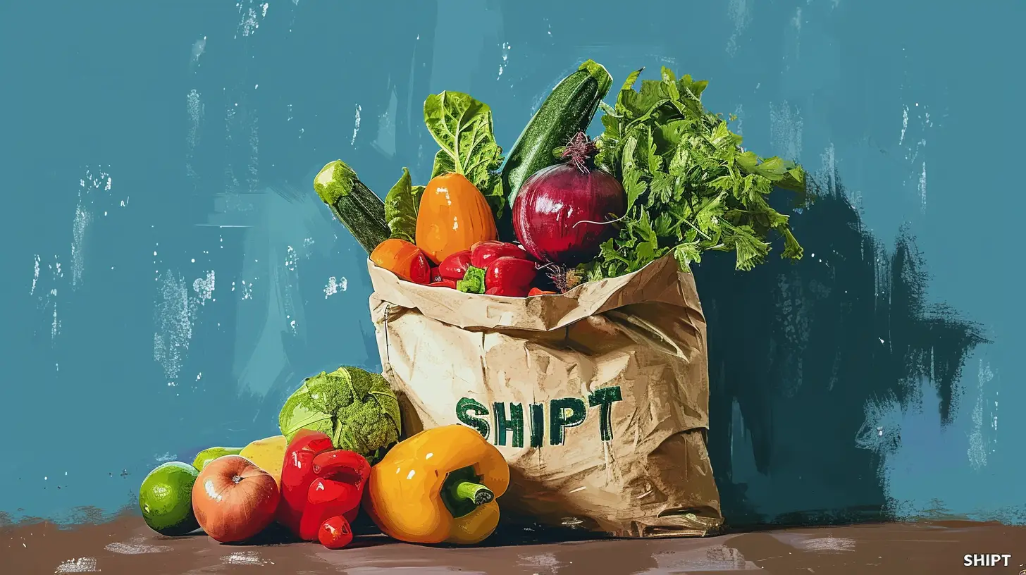 © History Oasis A Bag Full Of Fruits And Veggies The Bag Says SHIPT