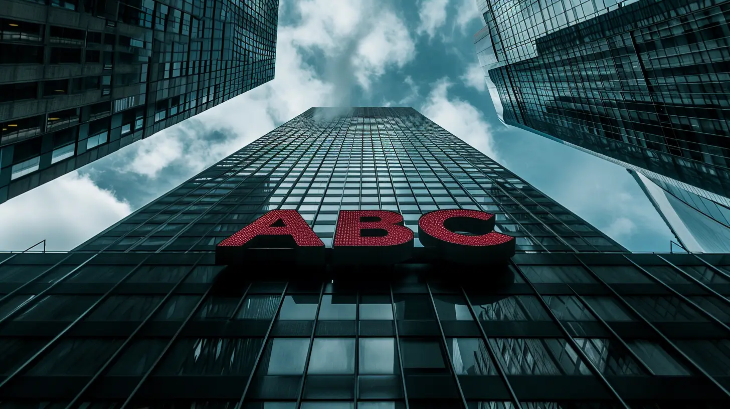 © History Oasis A Large Corporate Building That Says ABC