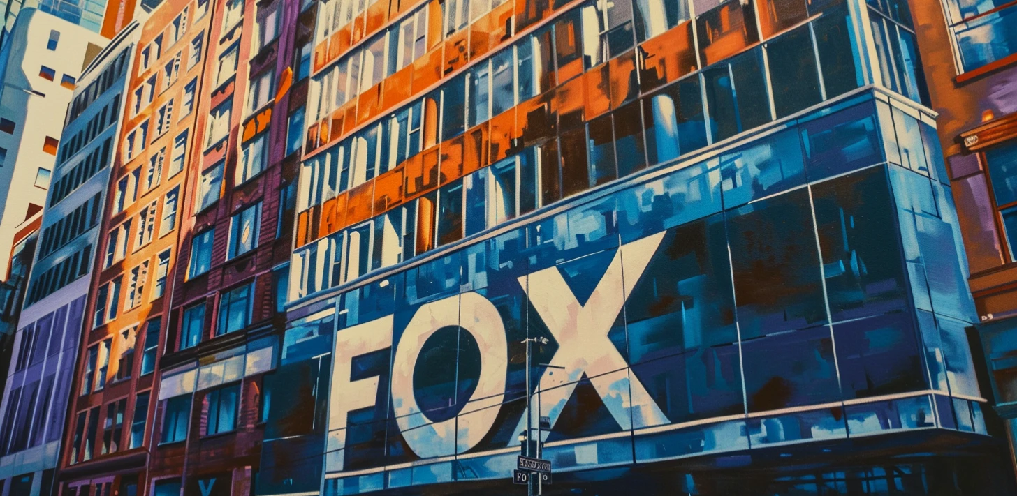 © History Oasis A Corporate Building That Says FOX