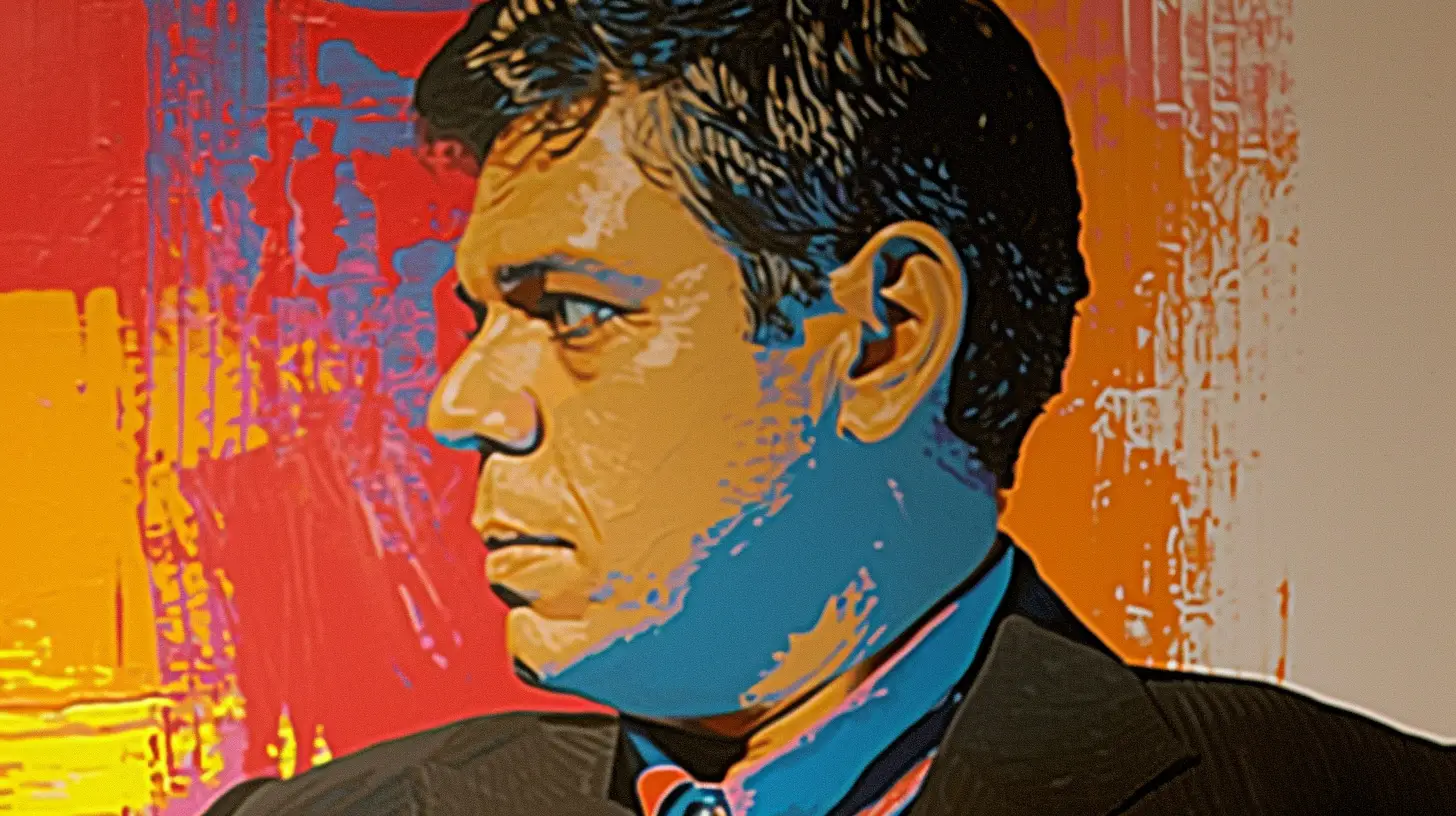 Charles Prince portrait illustration © History Oasis Charles Prince portrait illustration in profile against red pop-art background