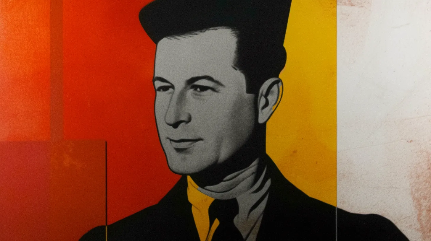 Robert Gross portrait, young man in dark cap and white scarf
