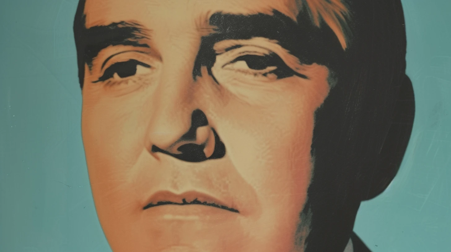 Daniel Haughton portrait, close-up face on teal background