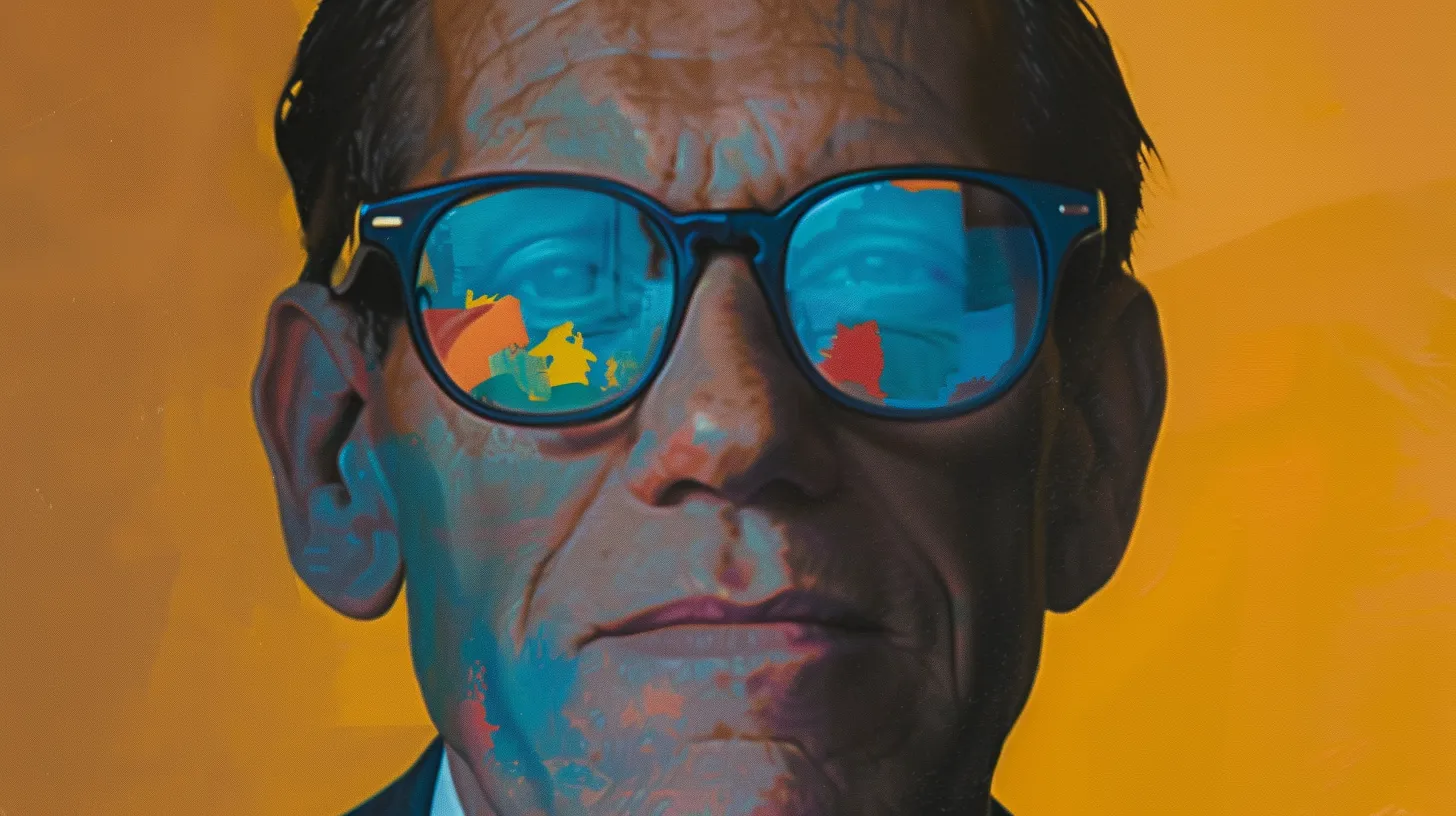Vaughn Bryson portrait © History Oasis Vaughn Bryson portrait wearing blue sunglasses against an orange background