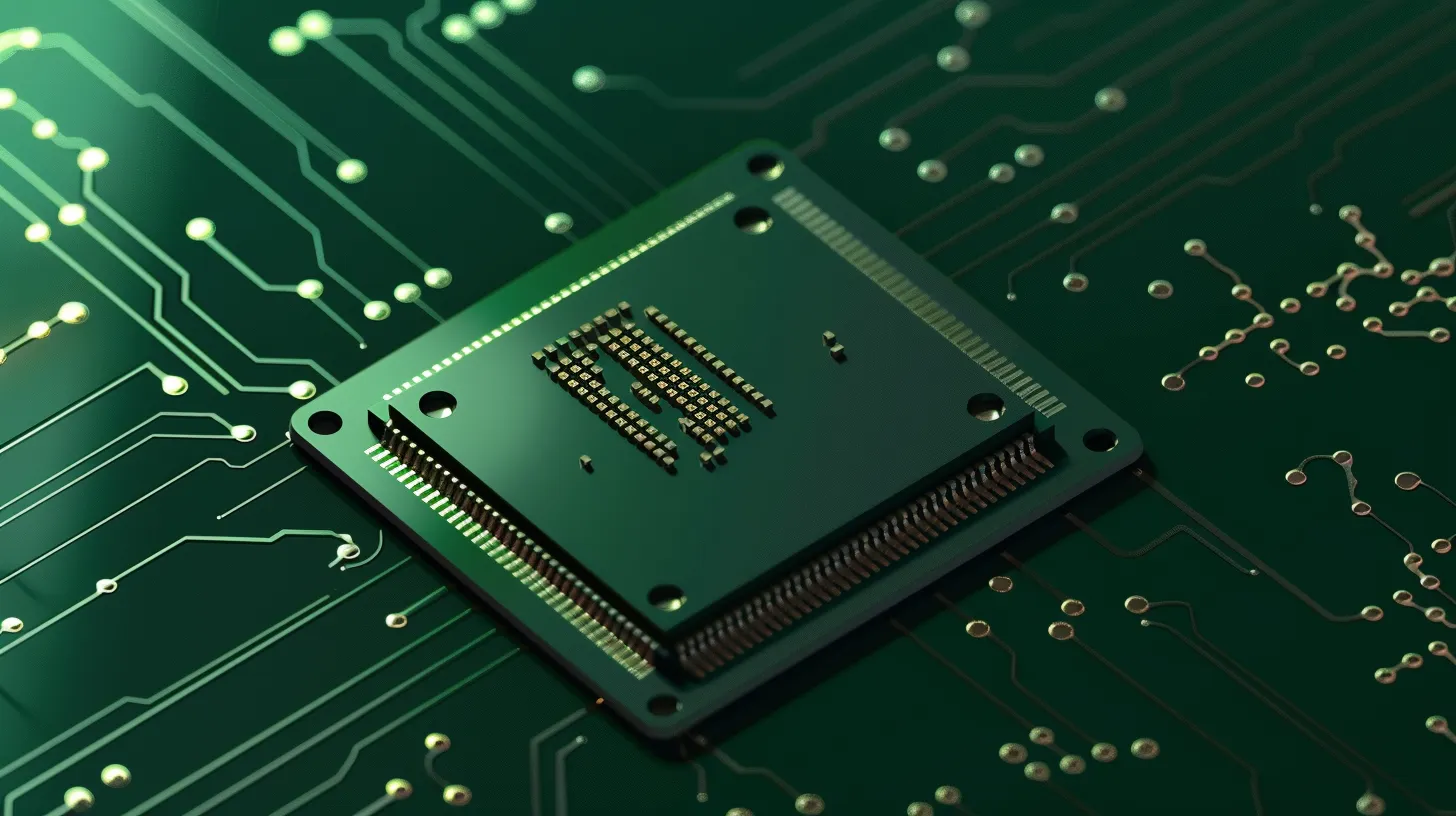 GPU chip mounted on a green circuit board
