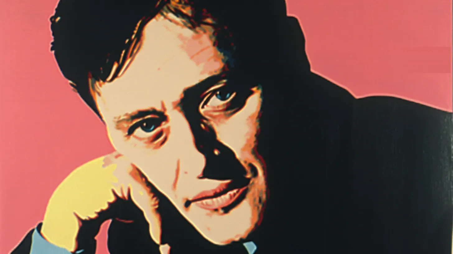 Stylized pop art portrait of Alex W. Pete Hart, Mastercard president and CEO from 1988 to 1994