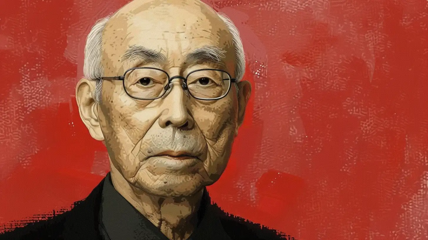 Illustrated portrait of a 1990s businessman © History Oasis Illustrated portrait of an elderly bald man wearing oval glasses