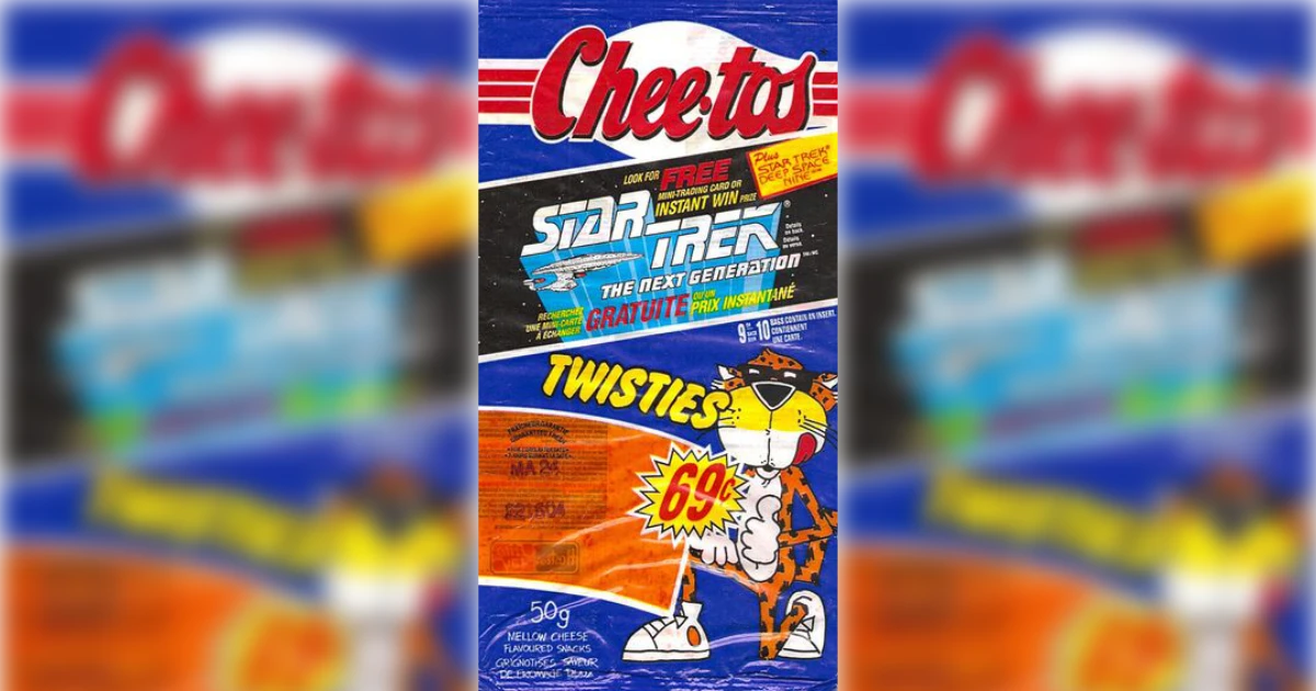 Cheetos Vintage Chee-tos Twisties bag with Star Trek: The Next Generation promotion