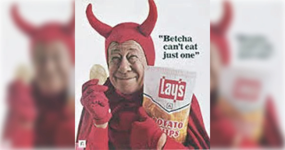 Frito-Lay Vintage Lay's potato chips ad with Bert Lahr in a devil costume
