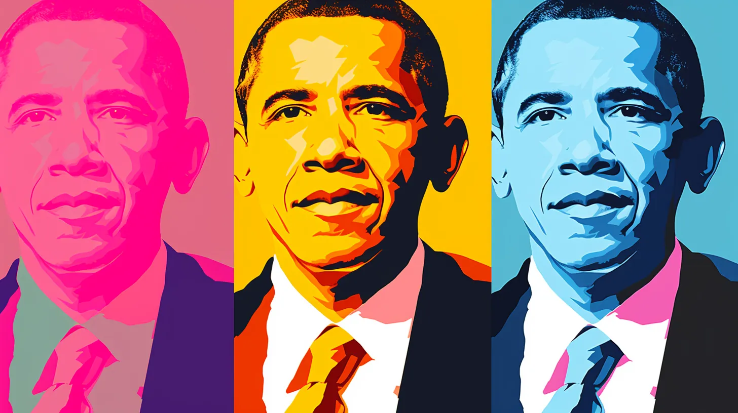 Pop art triptych portrait of Barack Obama © History Oasis Warhol-style pop art triptych portrait of Barack Obama in three colors
