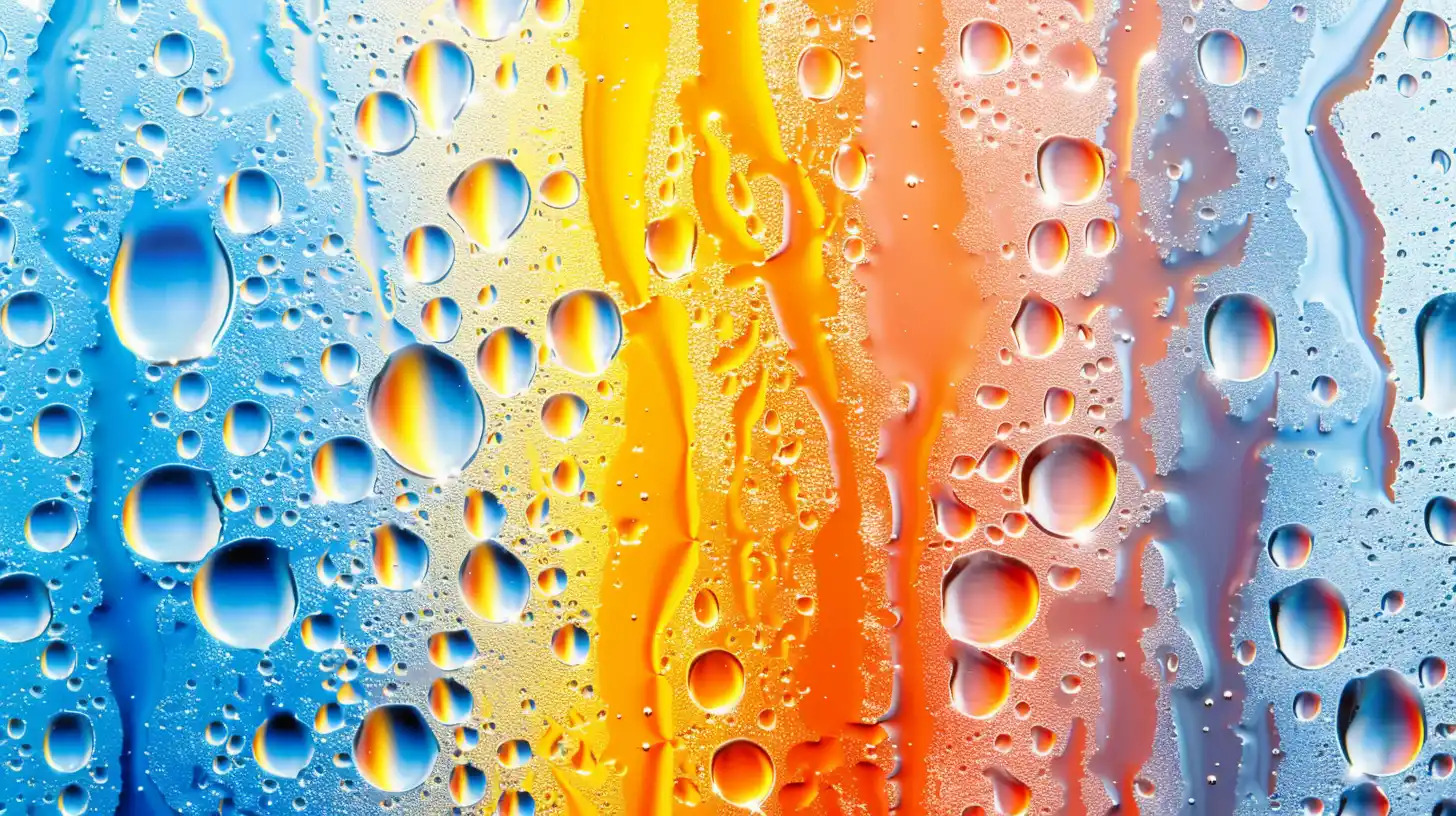 Condensation on glass © History Oasis Water droplets condensing on glass in blue and orange light