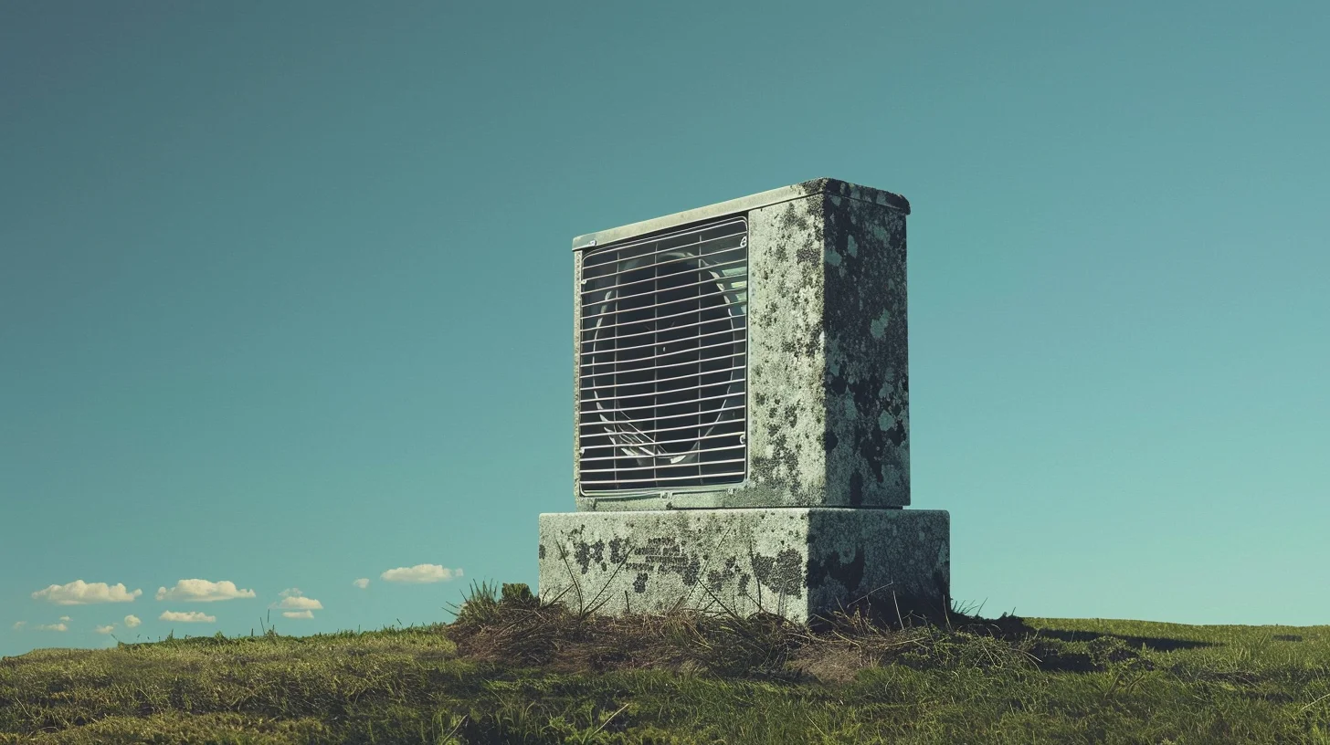 © History Oasis Grave Stone In The Shape Of An Air Conditioning Unit